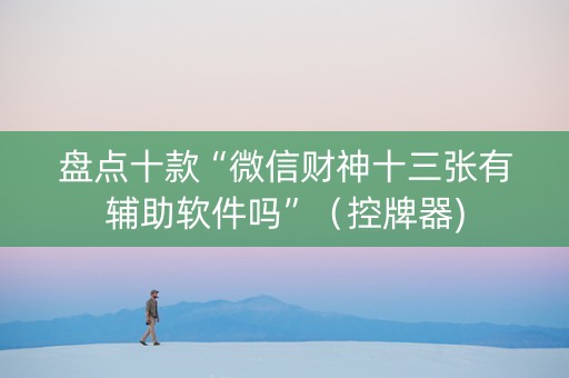 盘点十款“微信财神十三张有辅助软件吗”（控牌器)