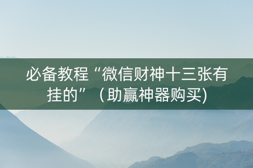 必备教程“微信财神十三张有挂的”（助赢神器购买)