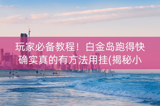 玩家必备教程！白金岛跑得快确实真的有方法用挂(揭秘小程序助攻神器)