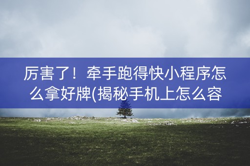 厉害了！牵手跑得快小程序怎么拿好牌(揭秘手机上怎么容易赢)
