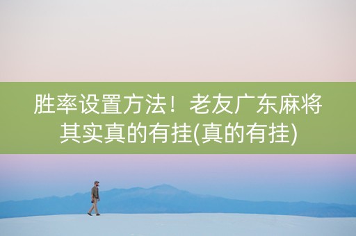 胜率设置方法！老友广东麻将其实真的有挂(真的有挂)