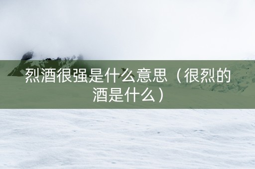 烈酒很强是什么意思（很烈的酒是什么）