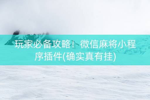 玩家必备攻略！微信麻将小程序插件(确实真有挂)