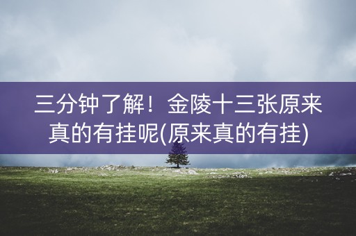 三分钟了解！金陵十三张原来真的有挂呢(原来真的有挂)
