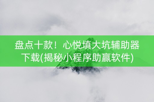 盘点十款！心悦填大坑辅助器下载(揭秘小程序助赢软件)