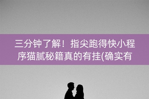 三分钟了解！指尖跑得快小程序猫腻秘籍真的有挂(确实有挂吗)