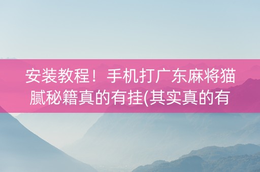 安装教程！手机打广东麻将猫腻秘籍真的有挂(其实真的有挂)