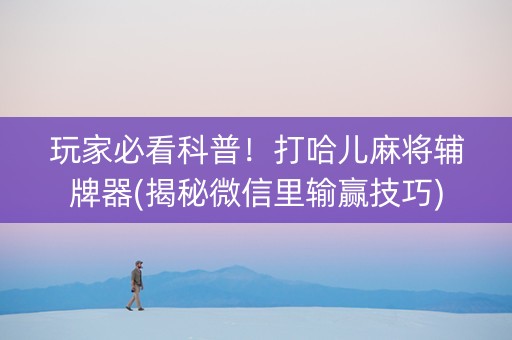 玩家必看科普！打哈儿麻将辅牌器(揭秘微信里输赢技巧)