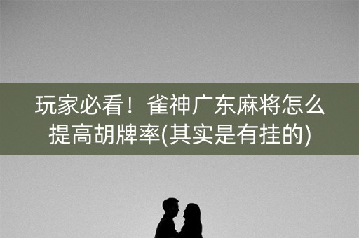 玩家必看！雀神广东麻将怎么提高胡牌率(其实是有挂的)