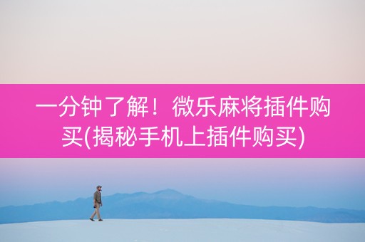 一分钟了解！微乐麻将插件购买(揭秘手机上插件购买)