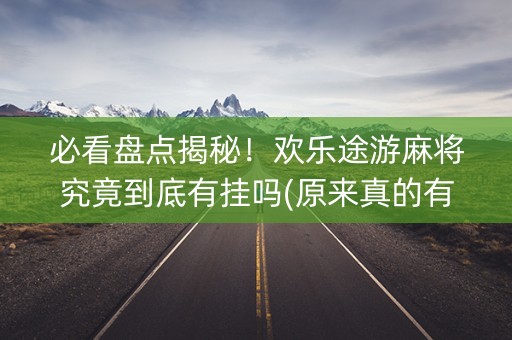 必看盘点揭秘！欢乐途游麻将究竟到底有挂吗(原来真的有挂)