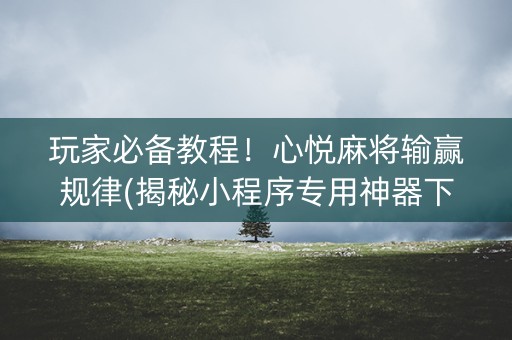 玩家必备教程！心悦麻将输赢规律(揭秘小程序专用神器下载)