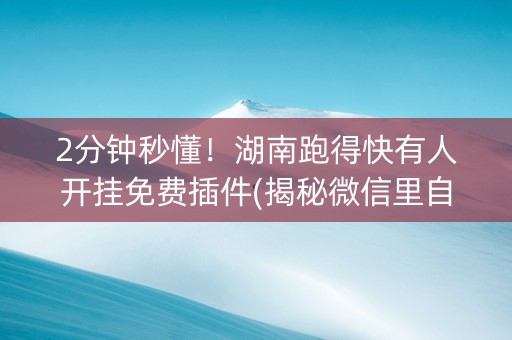 2分钟秒懂！湖南跑得快有人开挂免费插件(揭秘微信里自建房怎么赢)