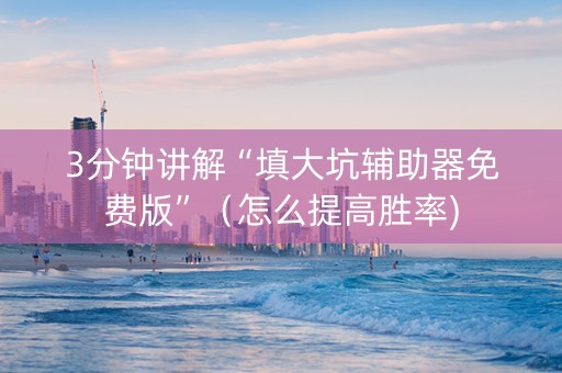 3分钟讲解“填大坑辅助器免费版”（怎么提高胜率)