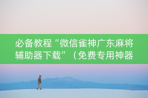 必备教程“微信雀神广东麻将辅助器下载”（免费专用神器)