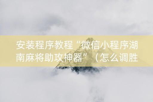 安装程序教程“微信小程序湖南麻将助攻神器”（怎么调胜率)