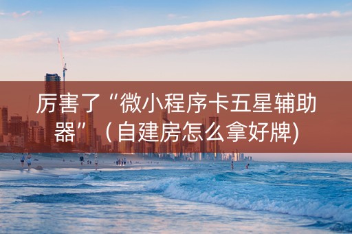 厉害了“微小程序卡五星辅助器”（自建房怎么拿好牌)