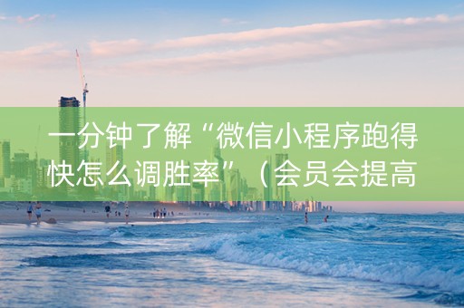 一分钟了解“微信小程序跑得快怎么调胜率”（会员会提高胜率吗)