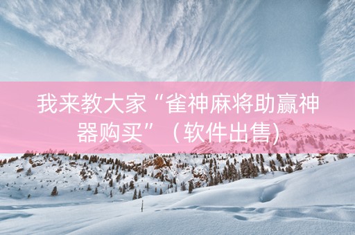 我来教大家“雀神麻将助赢神器购买”（软件出售)