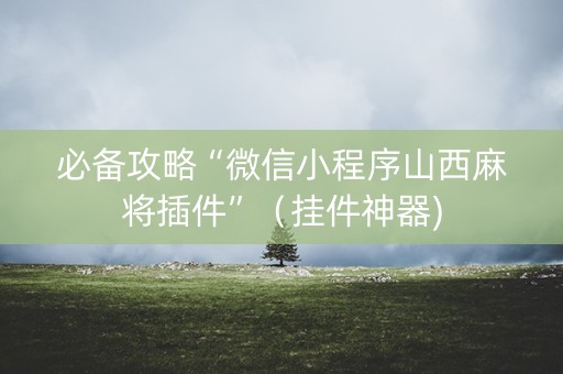 必备攻略“微信小程序山西麻将插件”（挂件神器)