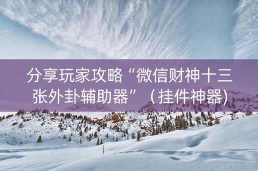 分享玩家攻略“微信财神十三张外卦辅助器”（挂件神器)