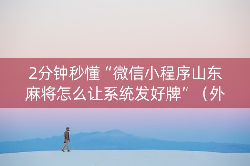 2分钟秒懂“微信小程序山东麻将怎么让系统发好牌”（外辅工具)