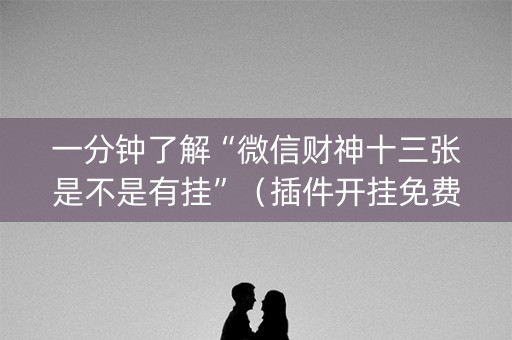 一分钟了解“微信财神十三张是不是有挂”（插件开挂免费AI)