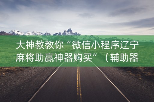 大神教教你“微信小程序辽宁麻将助赢神器购买”（辅助器下载)