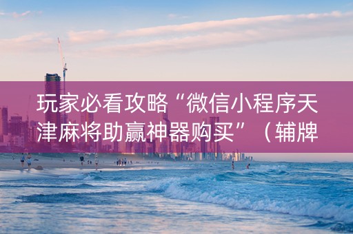 玩家必看攻略“微信小程序天津麻将助赢神器购买”（辅牌器插件购买)