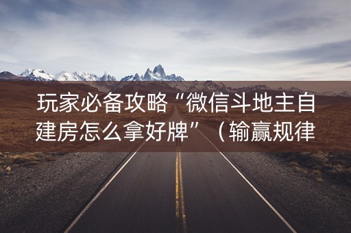 玩家必备攻略“微信斗地主自建房怎么拿好牌”（输赢规律)