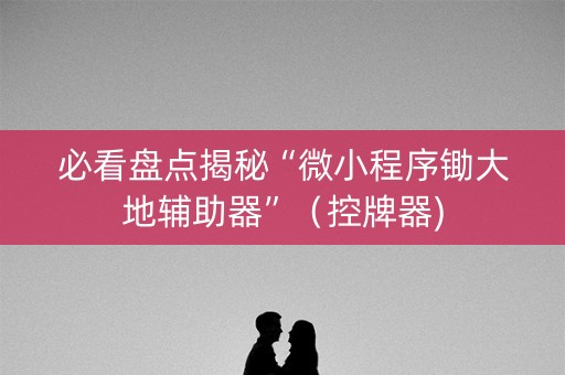 必看盘点揭秘“微小程序锄大地辅助器”（控牌器)