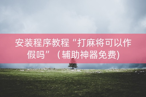 安装程序教程“打麻将可以作假吗”（辅助神器免费)