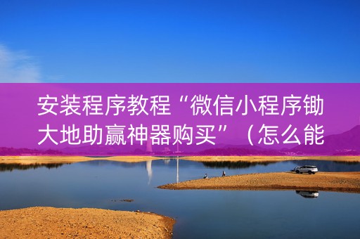 安装程序教程“微信小程序锄大地助赢神器购买”（怎么能得到好牌)