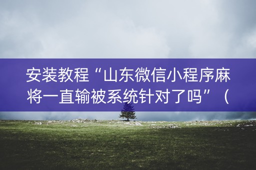 安装教程“山东微信小程序麻将一直输被系统针对了吗”（助赢神器)