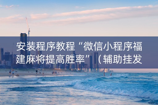 安装程序教程“微信小程序福建麻将提高胜率”（辅助挂发牌规律)