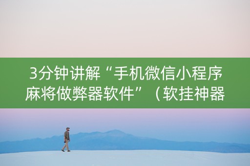 3分钟讲解“手机微信小程序麻将做弊器软件”（软挂神器)