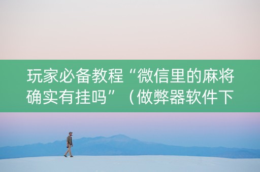 玩家必备教程“微信里的麻将确实有挂吗”（做弊器软件下载)