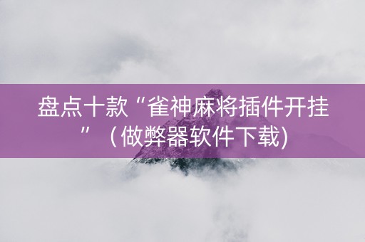 盘点十款“雀神麻将插件开挂”（做弊器软件下载)