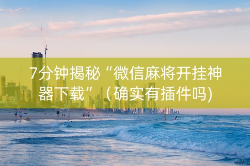 7分钟揭秘“微信麻将开挂神器下载”（确实有插件吗)