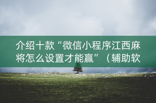 介绍十款“微信小程序江西麻将怎么设置才能赢”（辅助软件)