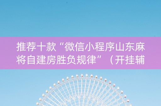 推荐十款“微信小程序山东麻将自建房胜负规律”（开挂辅助插件)