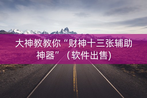 大神教教你“财神十三张辅助神器”（软件出售)