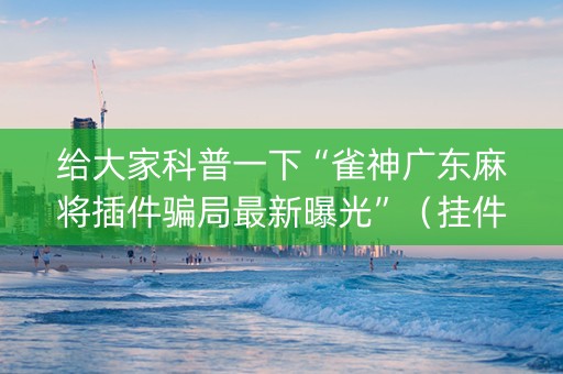 给大家科普一下“雀神广东麻将插件骗局最新曝光”（挂件神器)