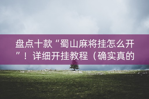 盘点十款“蜀山麻将挂怎么开”！详细开挂教程（确实真的有挂)-知乎