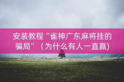安装教程“雀神广东麻将挂的骗局”（为什么有人一直赢)