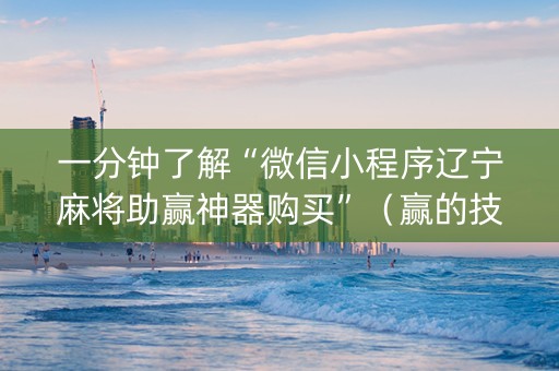 一分钟了解“微信小程序辽宁麻将助赢神器购买”（赢的技巧规律)