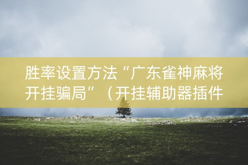 胜率设置方法“广东雀神麻将开挂骗局”（开挂辅助器插件)