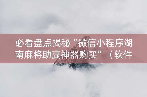 必看盘点揭秘“微信小程序湖南麻将助赢神器购买”（软件出售)