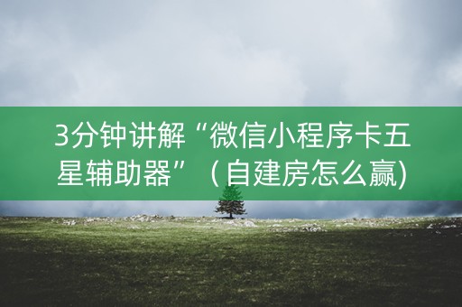3分钟讲解“微信小程序卡五星辅助器”（自建房怎么赢)