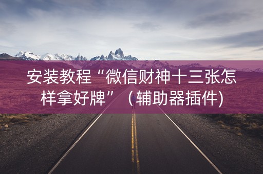 安装教程“微信财神十三张怎样拿好牌”（辅助器插件)